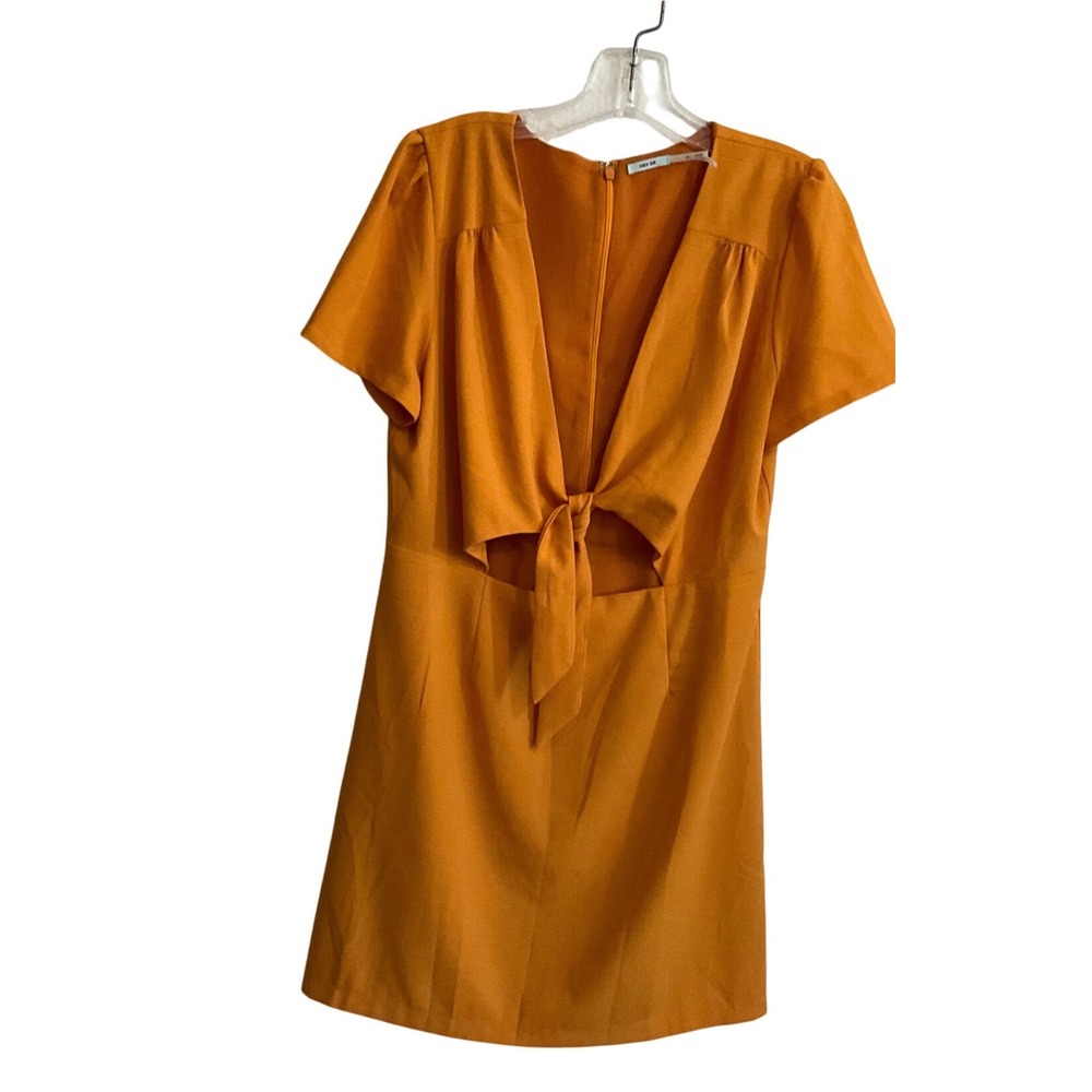 Kimchi Blue Urban Outfitters Mustard Yellow Tie Front Cutout Mini Dress small